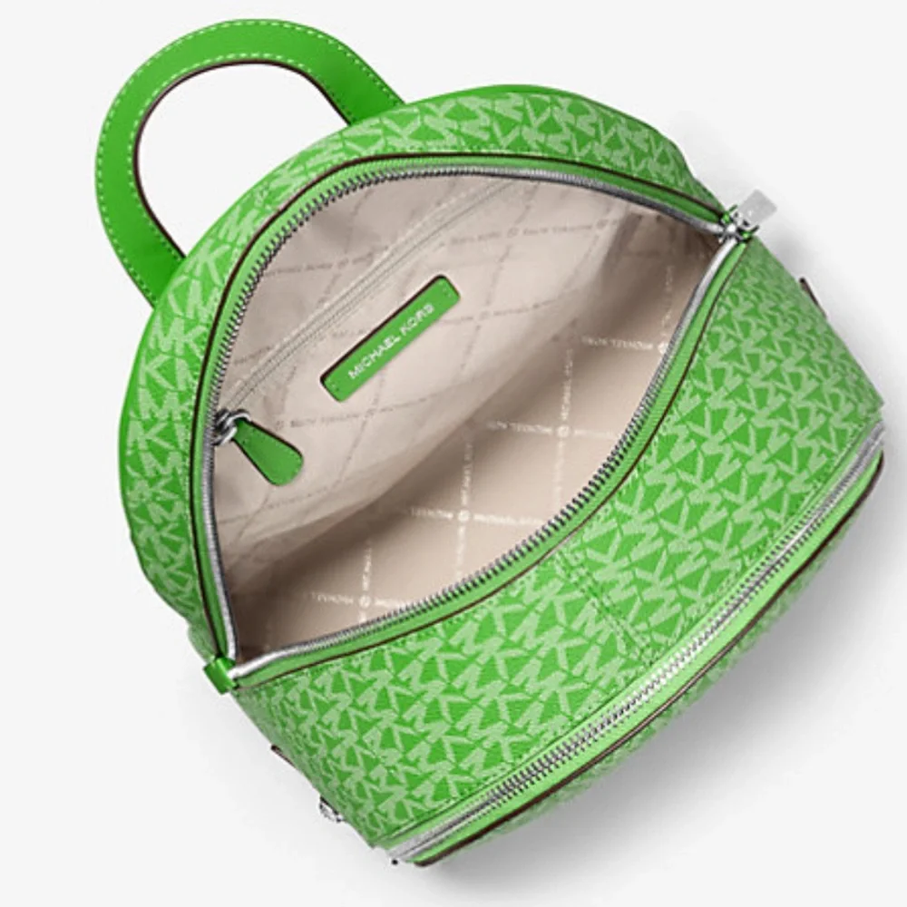 Michael Kors Rhea Medium Signature Logo Backpack
Jungle Green 
NWT - Picture 2 of 16